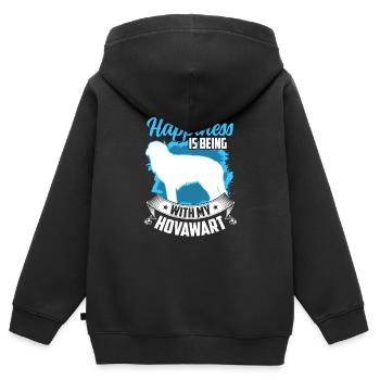 Hovawart macht glücklich derber Bauernhund - Kinder Premium Organic Zip Hoodie - Schwarz - Hinten - AI Model Kid Male (0cm)