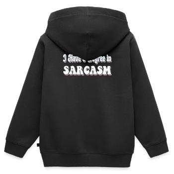 J’ai un diplôme en sarcasme hilarant drôle - Sweat Premium à capuche zippé enfant bio - noir - Dos - AI Model Kid Male (0cm)