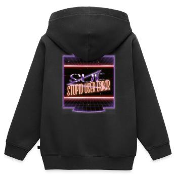 anonymous expect us bio hack funny hacking - Kids Premium Organic Zip-up Hoodie - black - Back - AI Model Kid Male (0cm)