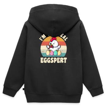 Eggspert Ostern Osterfest Ostereier Osterhuhn - Kinder Premium Organic Zip Hoodie - Schwarz - Hinten - AI Model Kid Male (0cm)