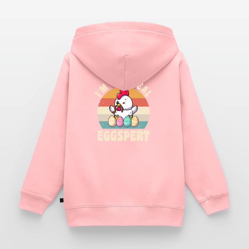Eggspert Easter Easter Eggs Easter Chicken Kids Premium Organic Zip-up Hoodie