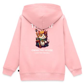 Sarkastische Katze - Kinder Premium Organic Zip Hoodie - Rosa - Hinten - AI Model Kid Female (0cm)