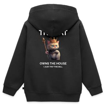 Katzendame - Lustig - Kinder Premium Organic Zip Hoodie - Schwarz - Hinten - AI Model Kid Male (0cm)