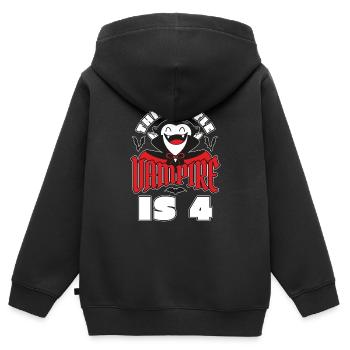 Vampir Geburtstag 4. Vampir Geburtstagsfeier - Kinder Premium Organic Zip Hoodie - Schwarz - Hinten - AI Model Kid Male (0cm)