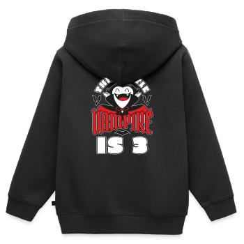 Vampir Geburtstag 3. Vampir Geburtstagsparty - Kinder Premium Organic Zip Hoodie - Schwarz - Hinten - AI Model Kid Male (0cm)