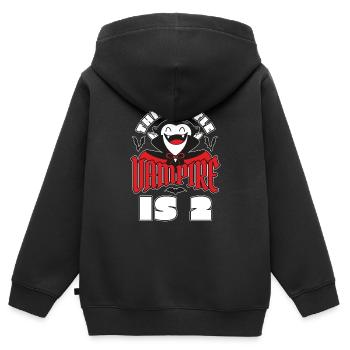 Vampir Geburtstag 2. Vampir Geburtstagsparty - Kinder Premium Organic Zip Hoodie - Schwarz - Hinten - AI Model Kid Male (0cm)