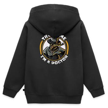 Pest Doktor Pest Doktor Maske Medikamente - Kinder Premium Organic Zip Hoodie - Schwarz - Hinten - AI Model Kid Male (0cm)