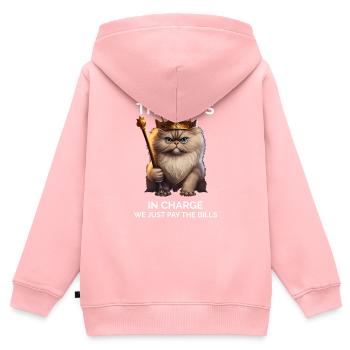 Katzendame - Lustig - Kinder Premium Organic Zip Hoodie - Rosa - Hinten - AI Model Kid Female (0cm)