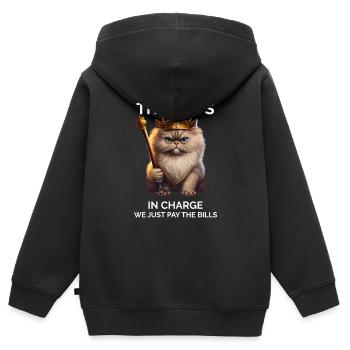 Katzendame - Lustig - Kinder Premium Organic Zip Hoodie - Schwarz - Hinten - AI Model Kid Male (0cm)