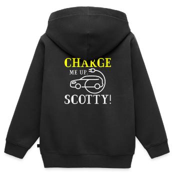 Elektrofahrzeug - Kinder Premium Organic Zip Hoodie - Schwarz - Hinten - AI Model Kid Male (0cm)