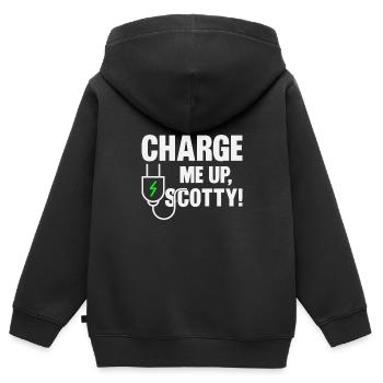 Elektrofahrzeug - Kinder Premium Organic Zip Hoodie - Schwarz - Hinten - AI Model Kid Male (0cm)