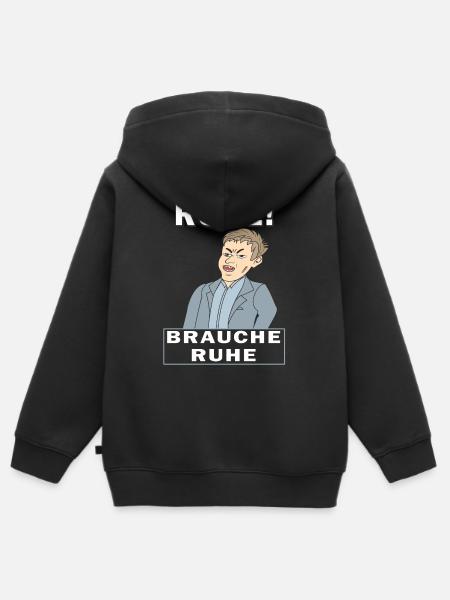 RUHE BRAUCHE RUHE - Kinder Premium Organic Zip Hoodie - Schwarz
