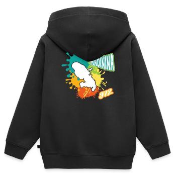 Belle Idee Cadeau Martinique Madinina 972 - Sweat Premium à capuche zippé enfant bio - noir - Dos - AI Model Kid Male (0cm)