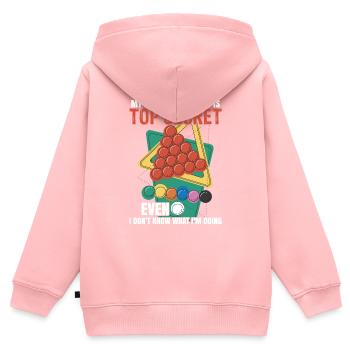 Snooker-Strategie | Snookerspieler - Kinder Premium Organic Zip Hoodie - Rosa - Hinten - AI Model Kid Female (0cm)