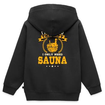 Retro Ferry Vêtements Porte-conteneurs - Sweat Premium à capuche zippé enfant bio - noir - Dos - AI Model Kid Male (0cm)