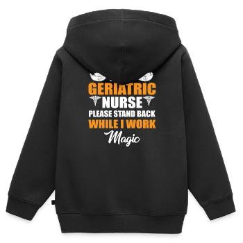 Retro Ferry Vêtements Porte-conteneurs - Sweat Premium à capuche zippé enfant bio - noir - Dos - AI Model Kid Male (0cm)
