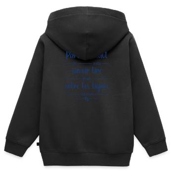 Je vais être tonton - Sweat Premium à capuche zippé enfant bio - noir - Dos - AI Model Kid Male (0cm)