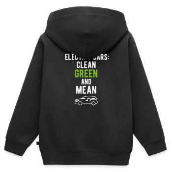 Elektrofahrzeug Elektroautos Sauber Grün - Kinder Premium Organic Zip Hoodie - Schwarz - Hinten - AI Model Kid Male (0cm)