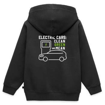 Elektrofahrzeug Elektroautos Sauber Grün - Kinder Premium Organic Zip Hoodie - Schwarz - Hinten - AI Model Kid Male (0cm)