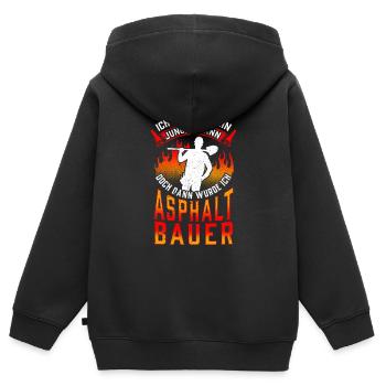 Asphaltbauer war mal jung Straßenbauer - Kinder Premium Organic Zip Hoodie - Schwarz - Hinten - AI Model Kid Male (0cm)