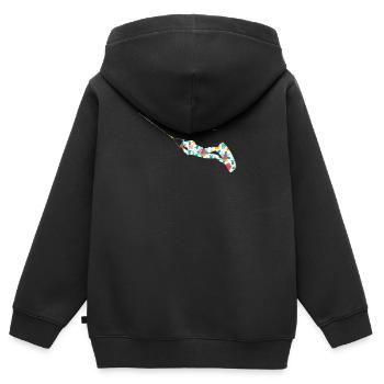 Wakeboard Summertime Floral Wakeboarding Bunte - Kinder Premium Organic Zip Hoodie - Schwarz - Hinten - AI Model Kid Male (0cm)
