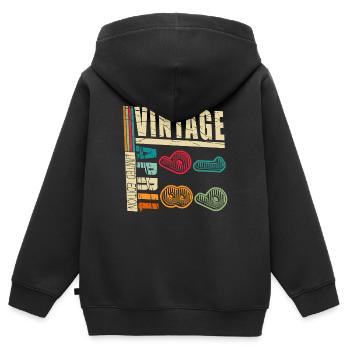 Avril 1998 Anniversaire Avril 1998 Avril - Sweat Premium à capuche zippé enfant bio - noir - Dos - AI Model Kid Male (0cm)