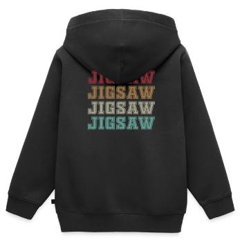 Stichsäge - Kinder Premium Organic Zip Hoodie - Schwarz - Hinten - AI Model Kid Male (0cm)
