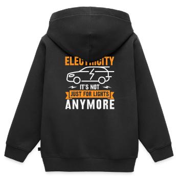 Elektrischer Fahrzeugstrom Ist Nicht Mehr Nur Für - Kinder Premium Organic Zip Hoodie - Schwarz - Hinten - AI Model Kid Male (0cm)