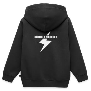 Véhicule électrique Voiture électrique Électrifier - Sweat Premium à capuche zippé enfant bio - noir - Dos - AI Model Kid Male (0cm)