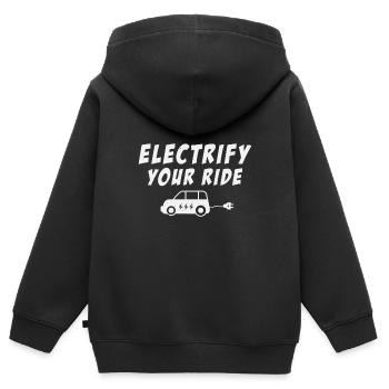 Elektrofahrzeug Elektroauto Elektrifizieren Sie - Kinder Premium Organic Zip Hoodie - Schwarz - Hinten - AI Model Kid Male (0cm)