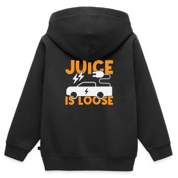 Elektrofahrzeug Der Saft Des Elektroautos Ist Lose - Kinder Premium Organic Zip Hoodie - Schwarz - Hinten - AI Model Kid Male (0cm)