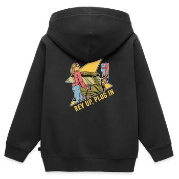 Elektrofahrzeug Elektroauto Rev Up Plug In - Kinder Premium Organic Zip Hoodie - Schwarz - Hinten - AI Model Kid Male (0cm)