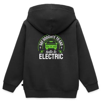 Elektrofahrzeug: Gas Ade, Elektroauto Ade - Kinder Premium Organic Zip Hoodie - Schwarz - Hinten - AI Model Kid Male (0cm)