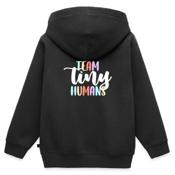 Nursing ICU Neonatal Team Tiny Humans - Kids Premium Organic Zip-up Hoodie - black - Back - AI Model Kid Male (0cm)