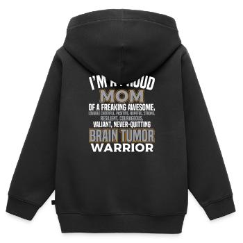 Proud Mom Brain Tumor Awareness Survivor - Kids Premium Organic Zip-up Hoodie - black - Back - AI Model Kid Male (0cm)