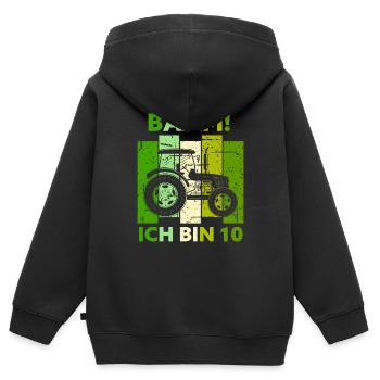 10. Geburtstag 10 Jahre Geschenk Zehn Traktor - Kinder Premium Organic Zip Hoodie - Schwarz - Hinten - AI Model Kid Male (0cm)
