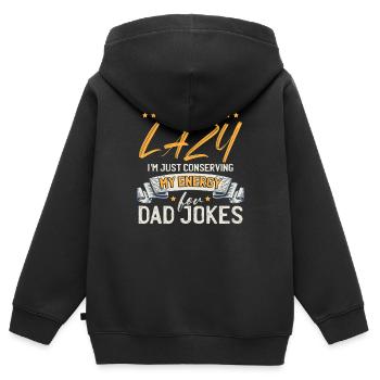 Vater Witze Pun Liebhaber Papa Witz - Kinder Premium Organic Zip Hoodie - Schwarz - Hinten - AI Model Kid Male (0cm)