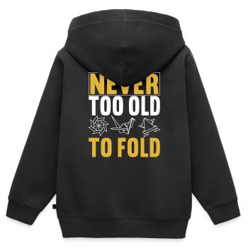 Origami - Kinder Premium Organic Zip Hoodie - Schwarz - Hinten - AI Model Kid Male (0cm)