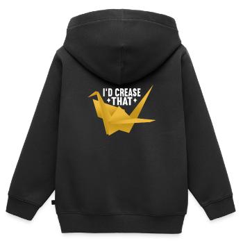 Origami - Kinder Premium Organic Zip Hoodie - Schwarz - Hinten - AI Model Kid Male (0cm)