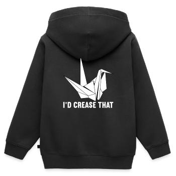 Origami - Kinder Premium Organic Zip Hoodie - Schwarz - Hinten - AI Model Kid Male (0cm)
