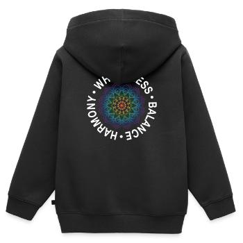 Great yoga mantra design - Kids Premium Organic Zip-up Hoodie - black - Back - AI Model Kid Male (0cm)