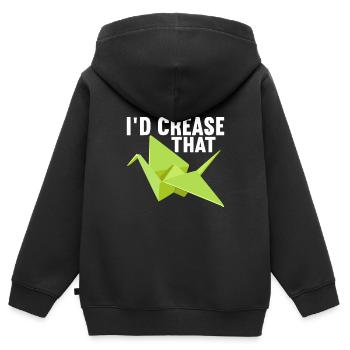Origami - Kinder Premium Organic Zip Hoodie - Schwarz - Hinten - AI Model Kid Male (0cm)