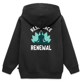 Yoga Mantra Design Lotus Flower - Kids Premium Organic Zip-up Hoodie - black - Back - AI Model Kid Male (0cm)