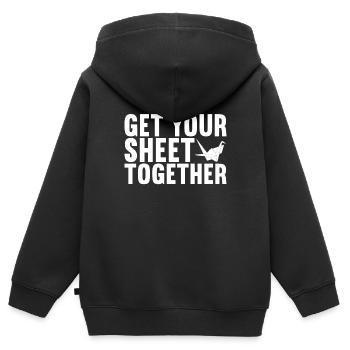 Origami - Kinder Premium Organic Zip Hoodie - Schwarz - Hinten - AI Model Kid Male (0cm)