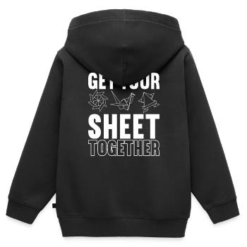 Origami - Kinder Premium Organic Zip Hoodie - Schwarz - Hinten - AI Model Kid Male (0cm)