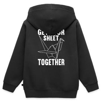 Origami - Kinder Premium Organic Zip Hoodie - Schwarz - Hinten - AI Model Kid Male (0cm)