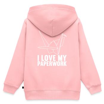 Origami - Sweat Premium à capuche zippé enfant bio - rose - Dos - AI Model Kid Female (0cm)