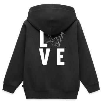 Origami - Kinder Premium Organic Zip Hoodie - Schwarz - Hinten - AI Model Kid Male (0cm)