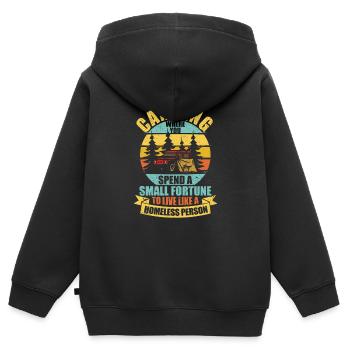 Fun Camping Outdoor Adventure Camp Lovers - Sweat Premium à capuche zippé enfant bio - noir - Dos - AI Model Kid Male (0cm)