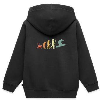 Evolution des Snowboardens - Kinder Premium Organic Zip Hoodie - Schwarz - Hinten - AI Model Kid Male (0cm)